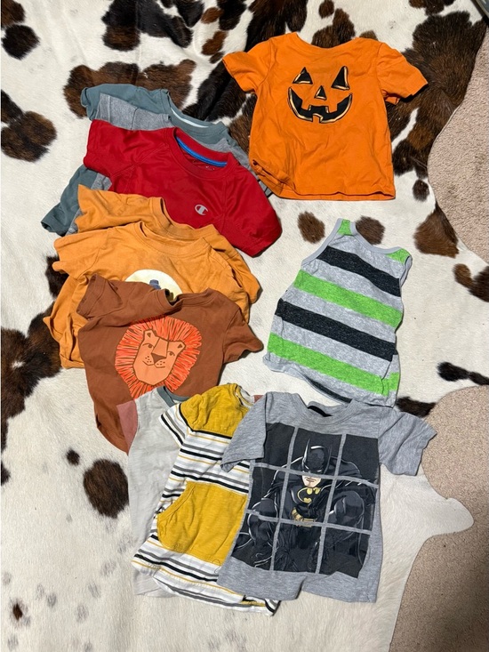 Cat & Jack Other - 10 T Lot + 1 Free Tank Top, Jack-O'-Lantern Short Sleeve Tee - Pumpkin Orange